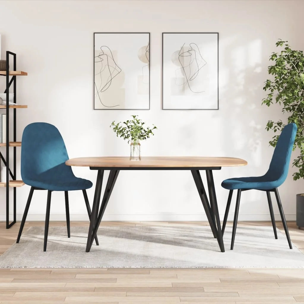 Sedie da Pranzo 2 pz Blu in Velluto - Sedie per cucina