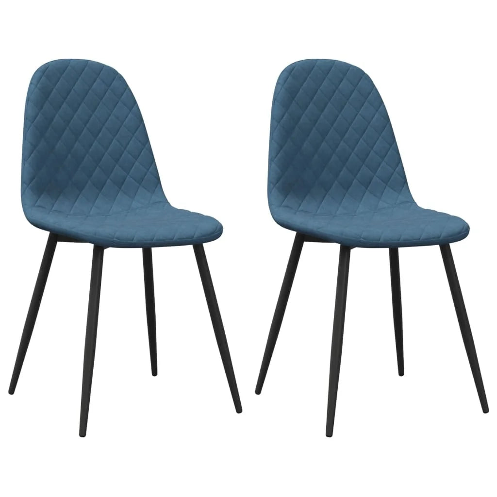 Sedie da Pranzo 2 pz Blu in Velluto - Sedie per cucina