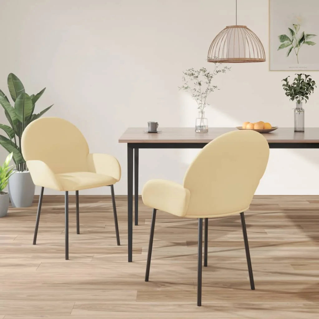Sedie da Pranzo 2 pz Crema in Velluto - Sedie per cucina
