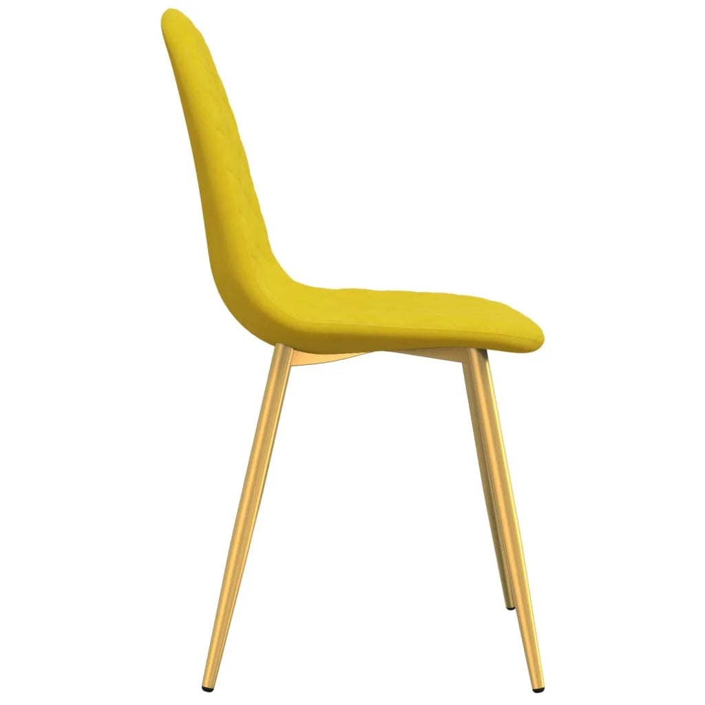 Sedie da Pranzo 2 pz Giallo Senape in Velluto - Sedie