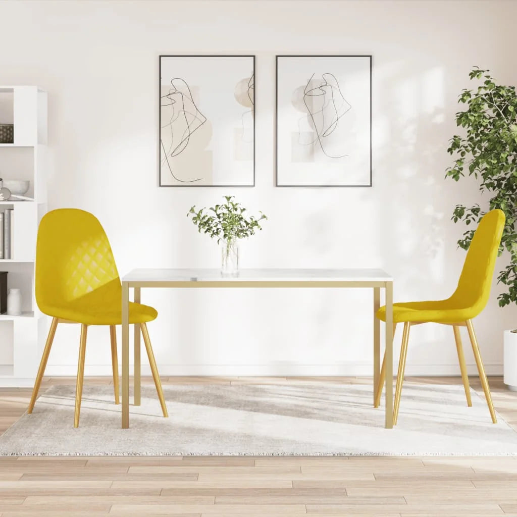 Sedie da Pranzo 2 pz Giallo Senape in Velluto - Sedie
