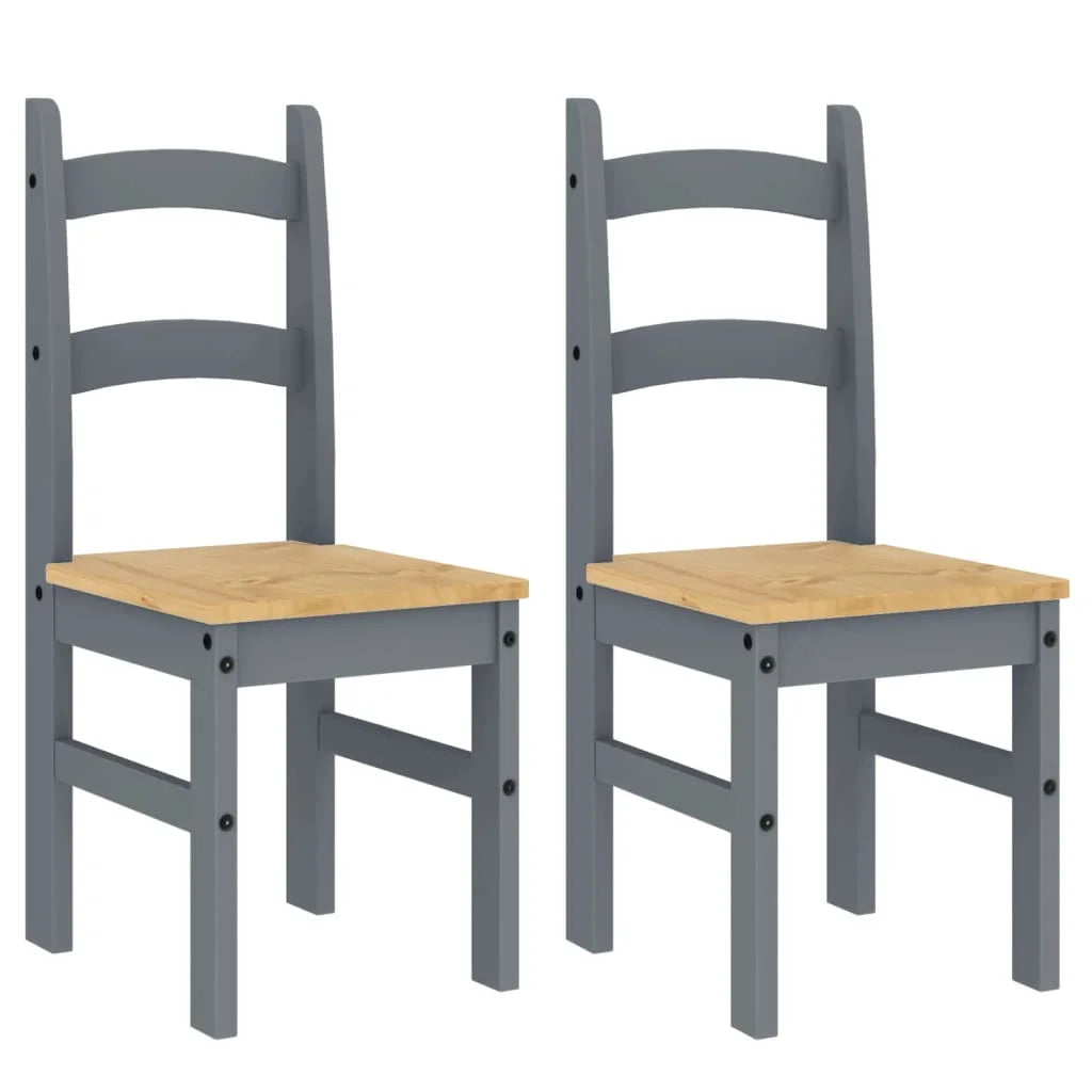 Sedie da Pranzo 2 pz Grigie 40x46x99 cm Legno Massello