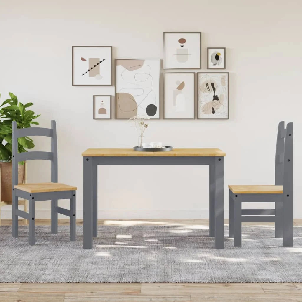 Sedie da Pranzo 2 pz Grigie 40x46x99 cm Legno Massello