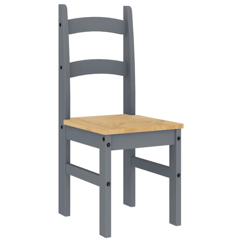Sedie da Pranzo 2 pz Grigie 40x46x99 cm Legno Massello