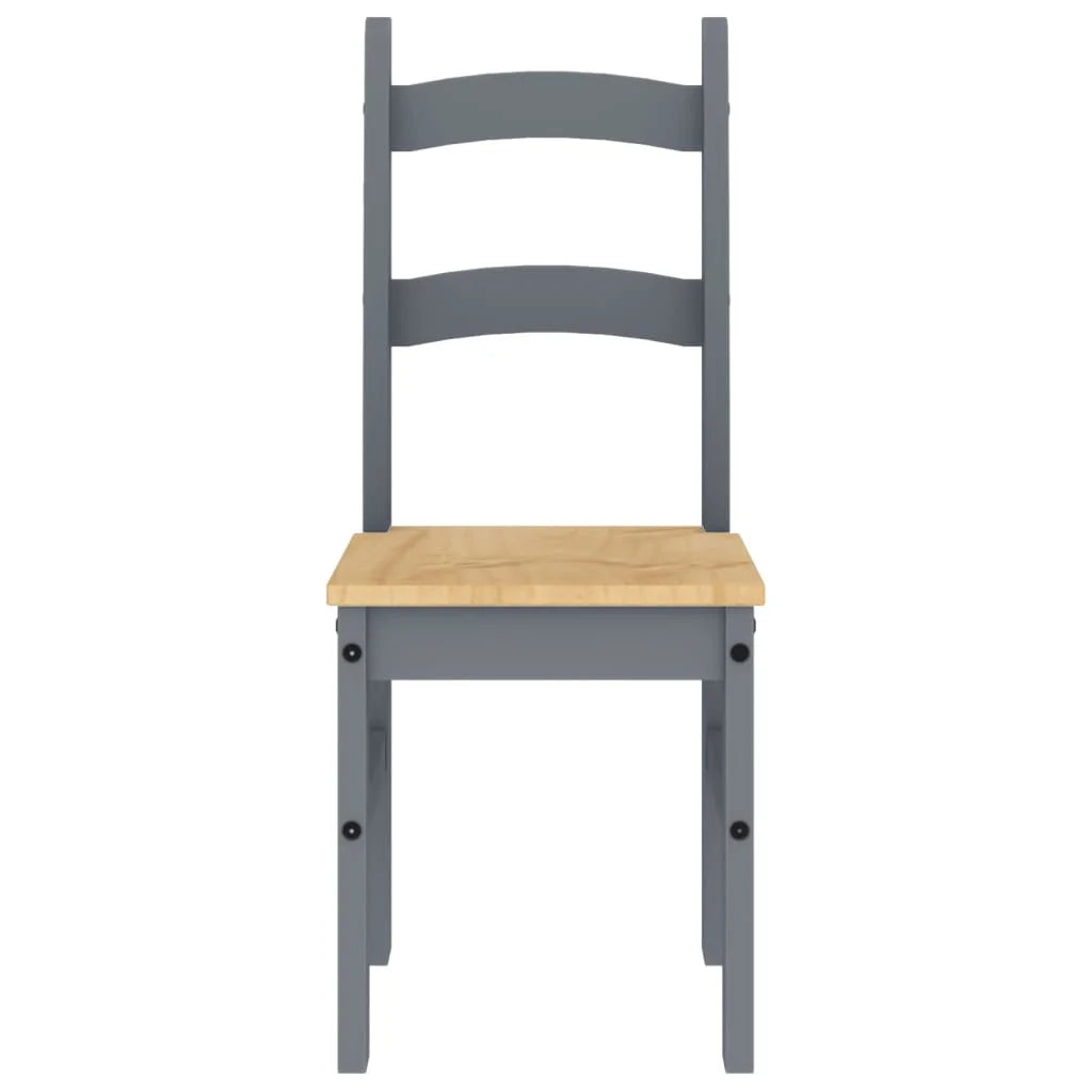 Sedie da Pranzo 2 pz Grigie 40x46x99 cm Legno Massello