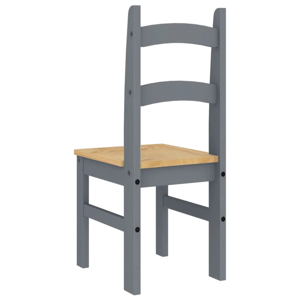 Sedie da Pranzo 2 pz Grigie 40x46x99 cm Legno Massello
