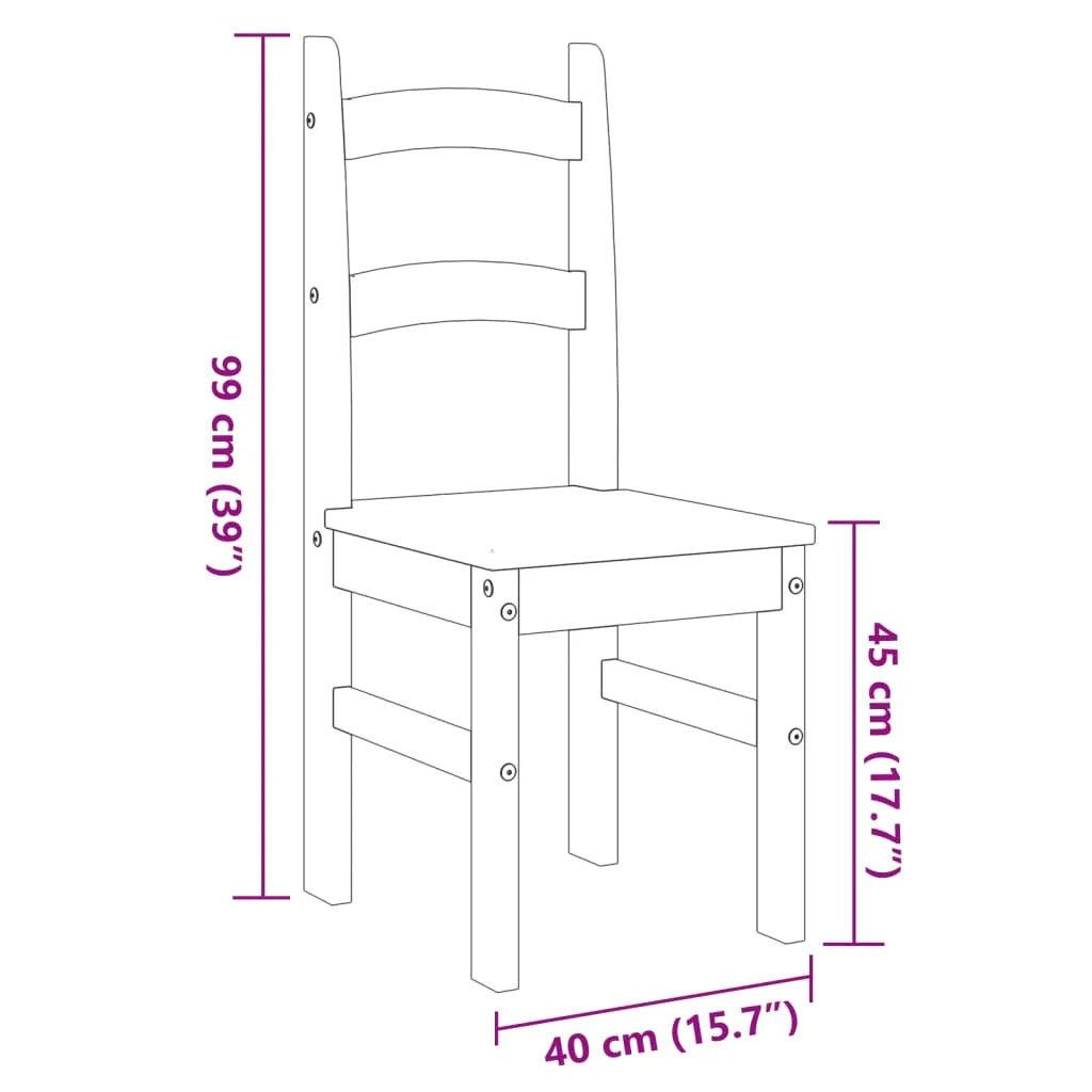 Sedie da Pranzo 2 pz Grigie 40x46x99 cm Legno Massello