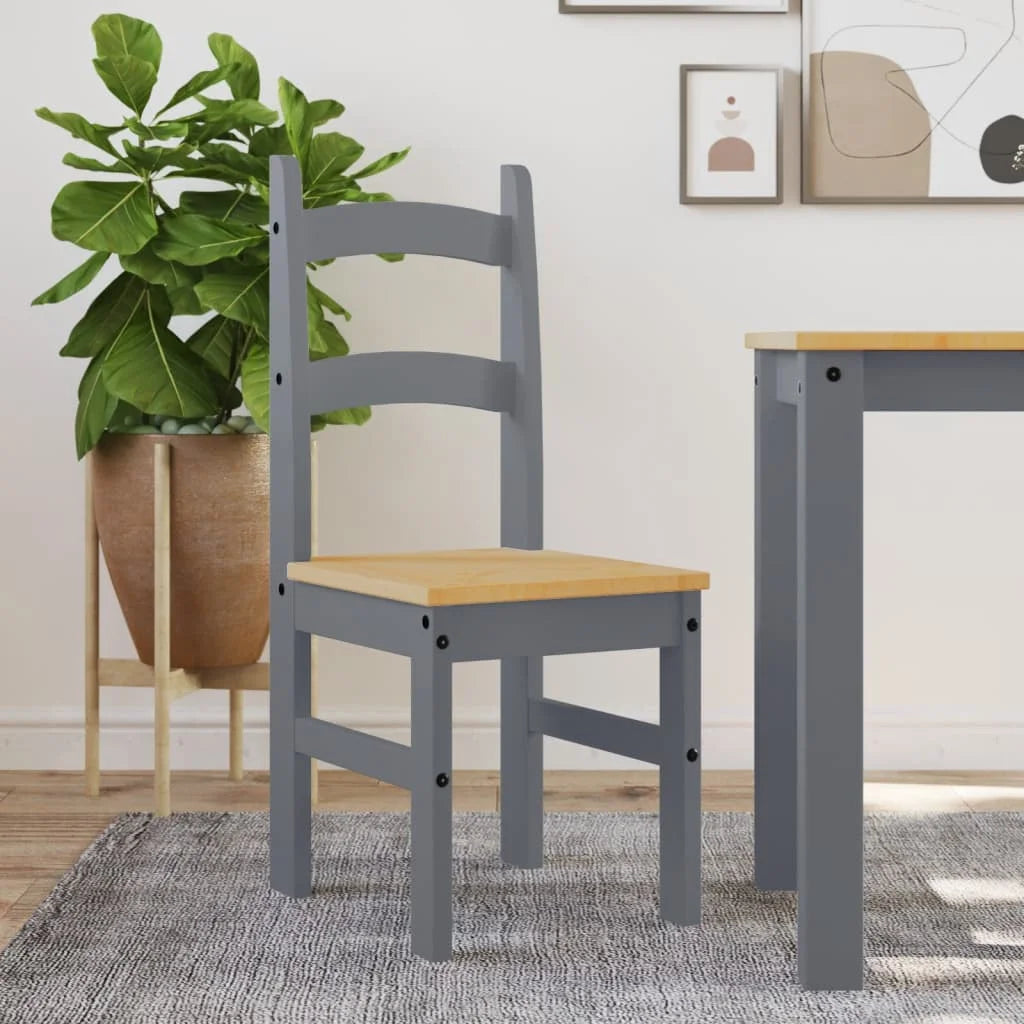Sedie da Pranzo 2 pz Grigie 40x46x99 cm Legno Massello