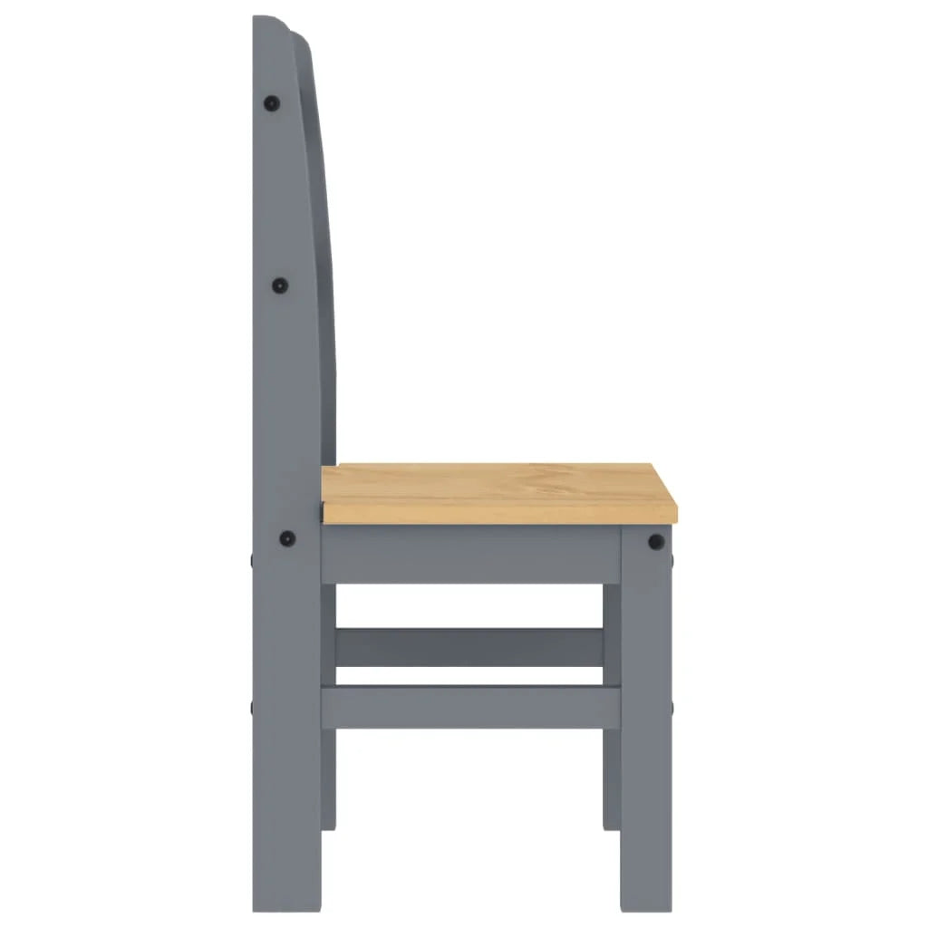 Sedie da Pranzo 2 pz Grigie 40x46x99 cm Legno Massello