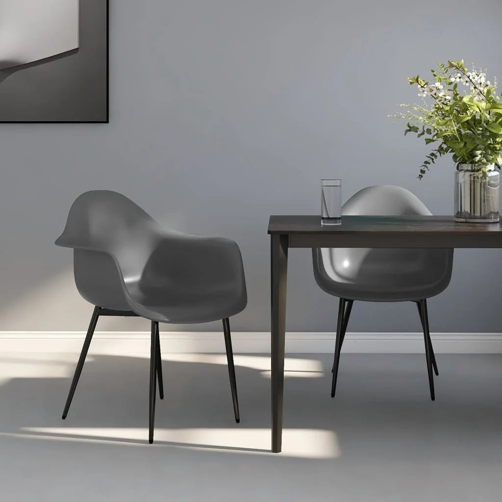 Sedie da Pranzo 2 pz Grigie in PP - Sedie per cucina e sala