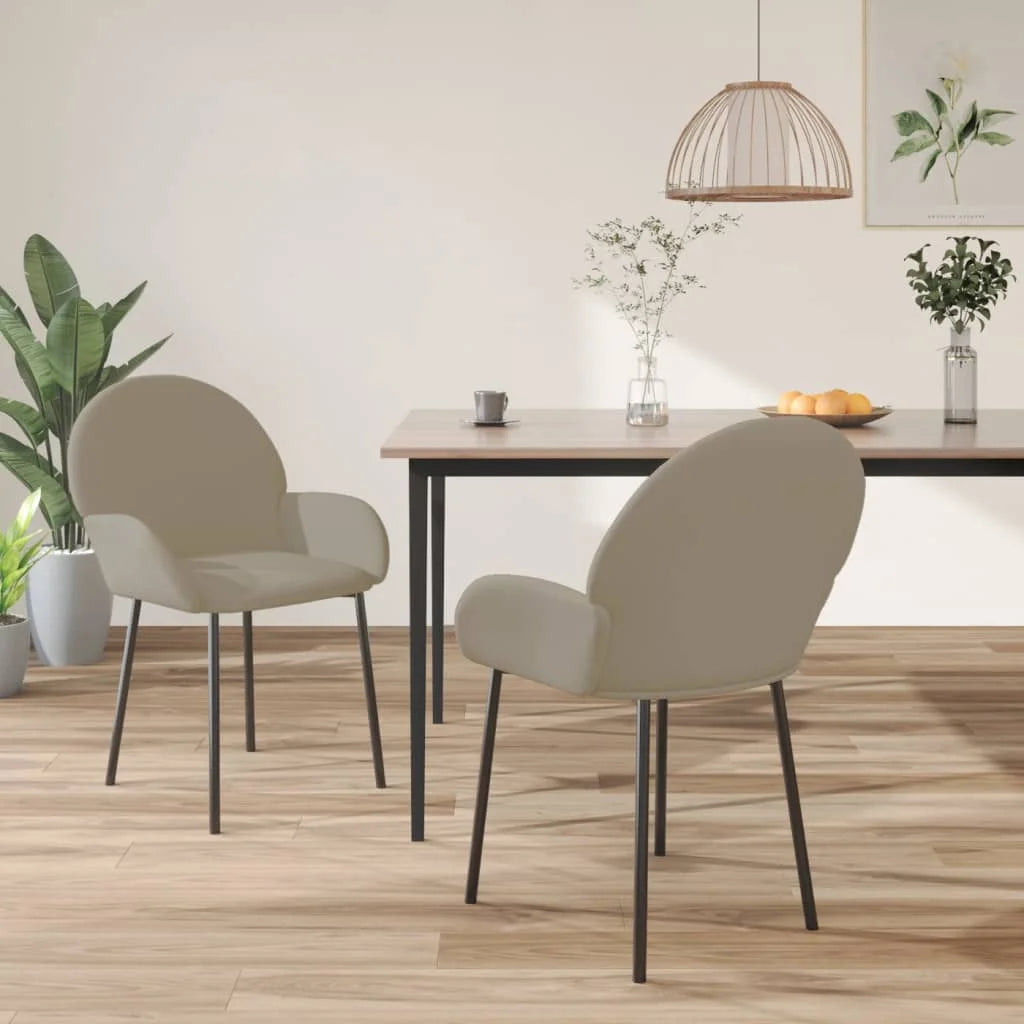 Sedie da Pranzo 2 pz Grigio Chiaro in Velluto - Sedie