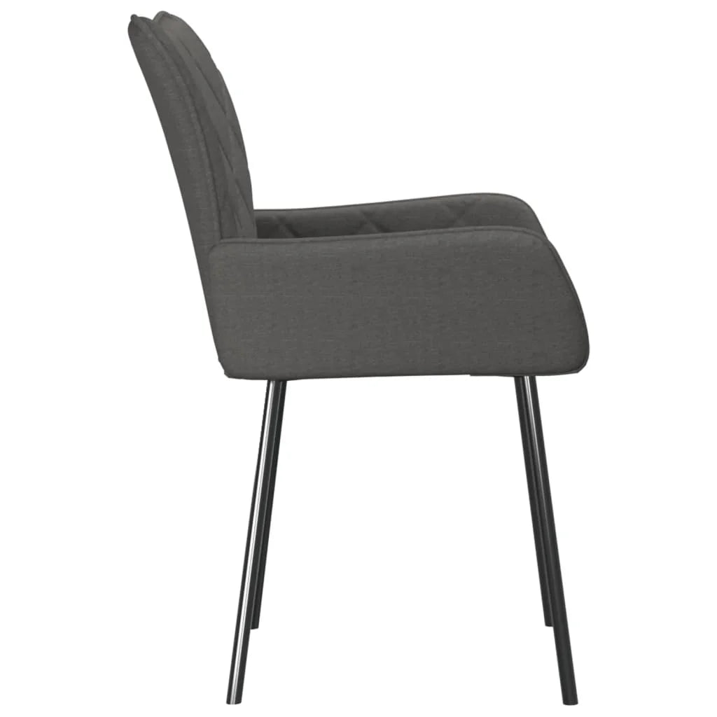 Sedie da Pranzo 2 pz Grigio Scuro in Tessuto - Sedie