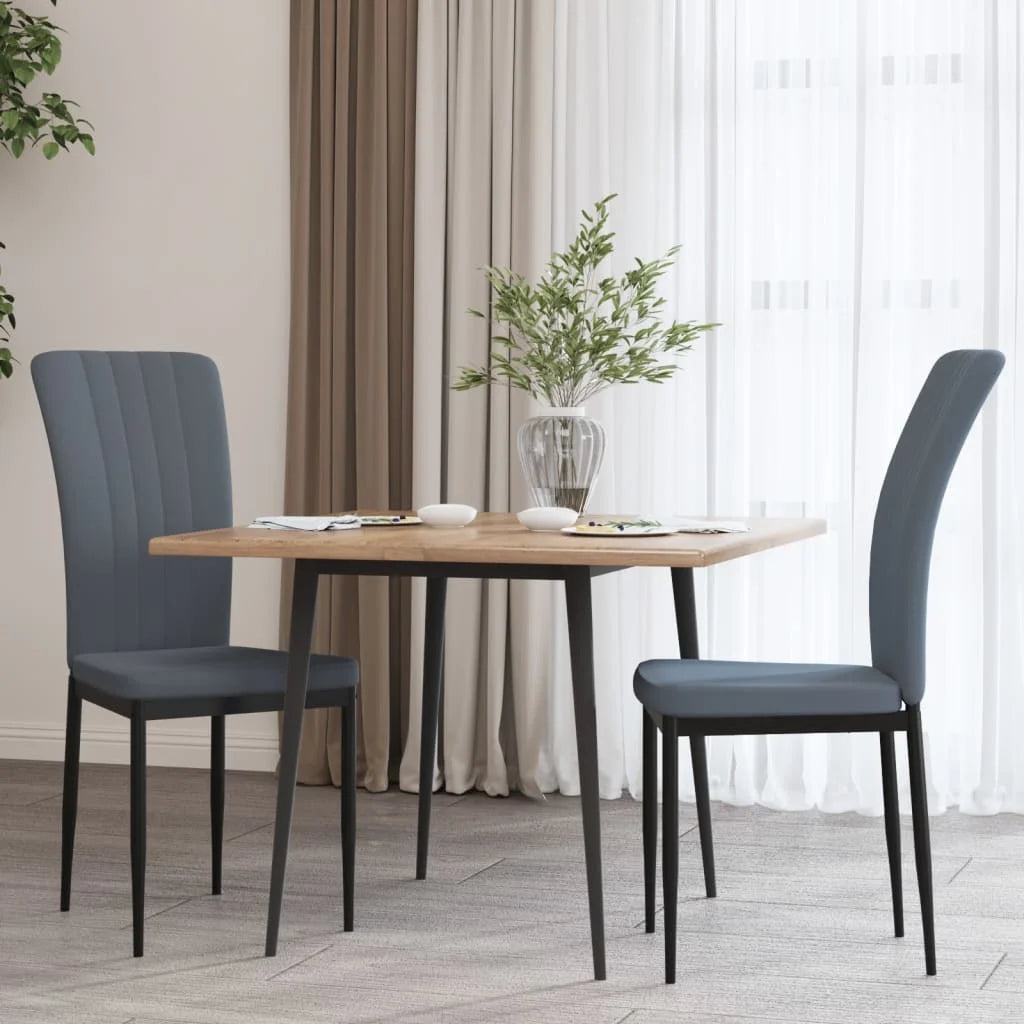 Sedie da Pranzo 2 pz Grigio Scuro in Velluto - Sedie
