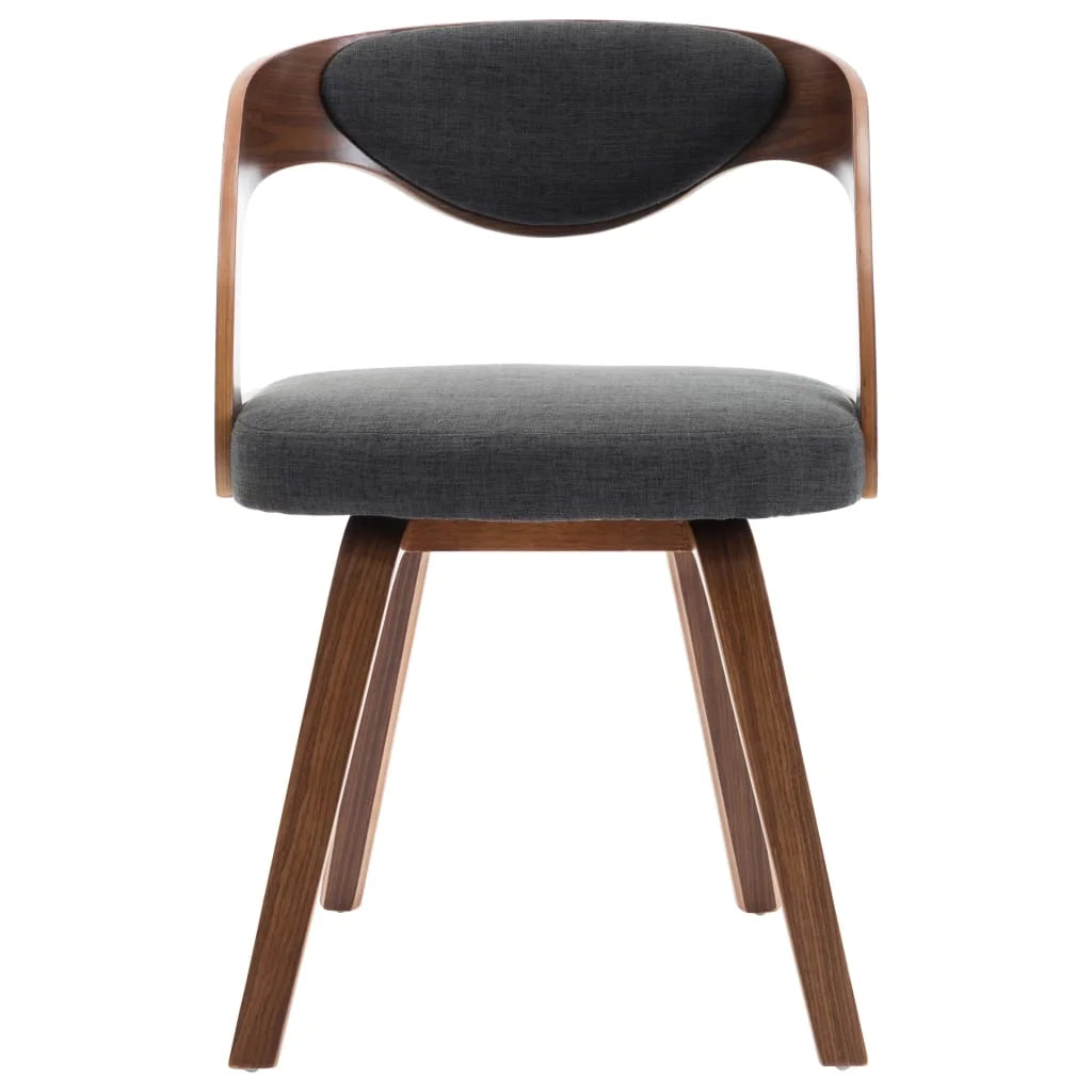 Sedie da Pranzo 2 pz Legno Curvato e Tessuto Grigio Scuro