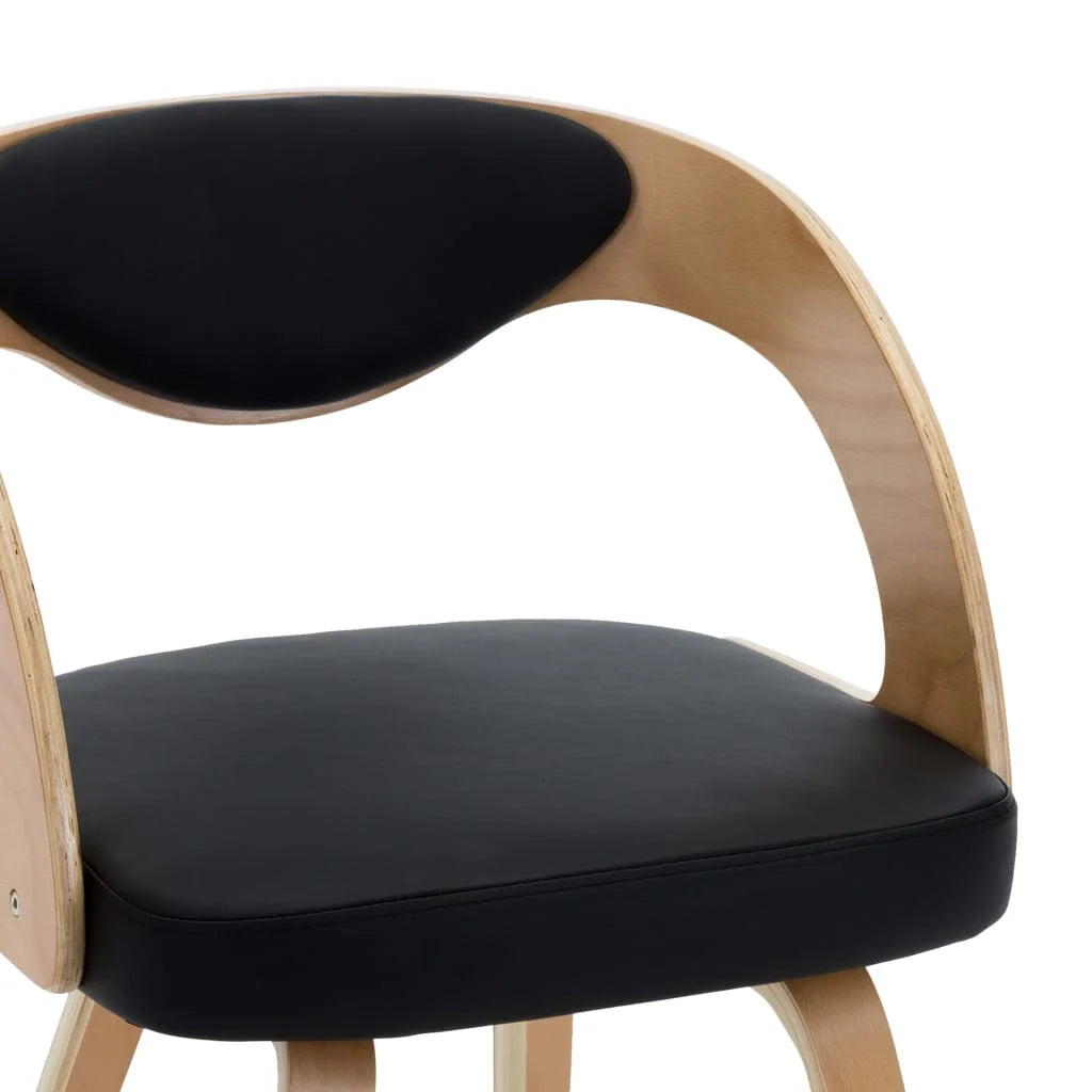 Sedie da Pranzo 2 pz Nere in Legno Curvato e Similpelle