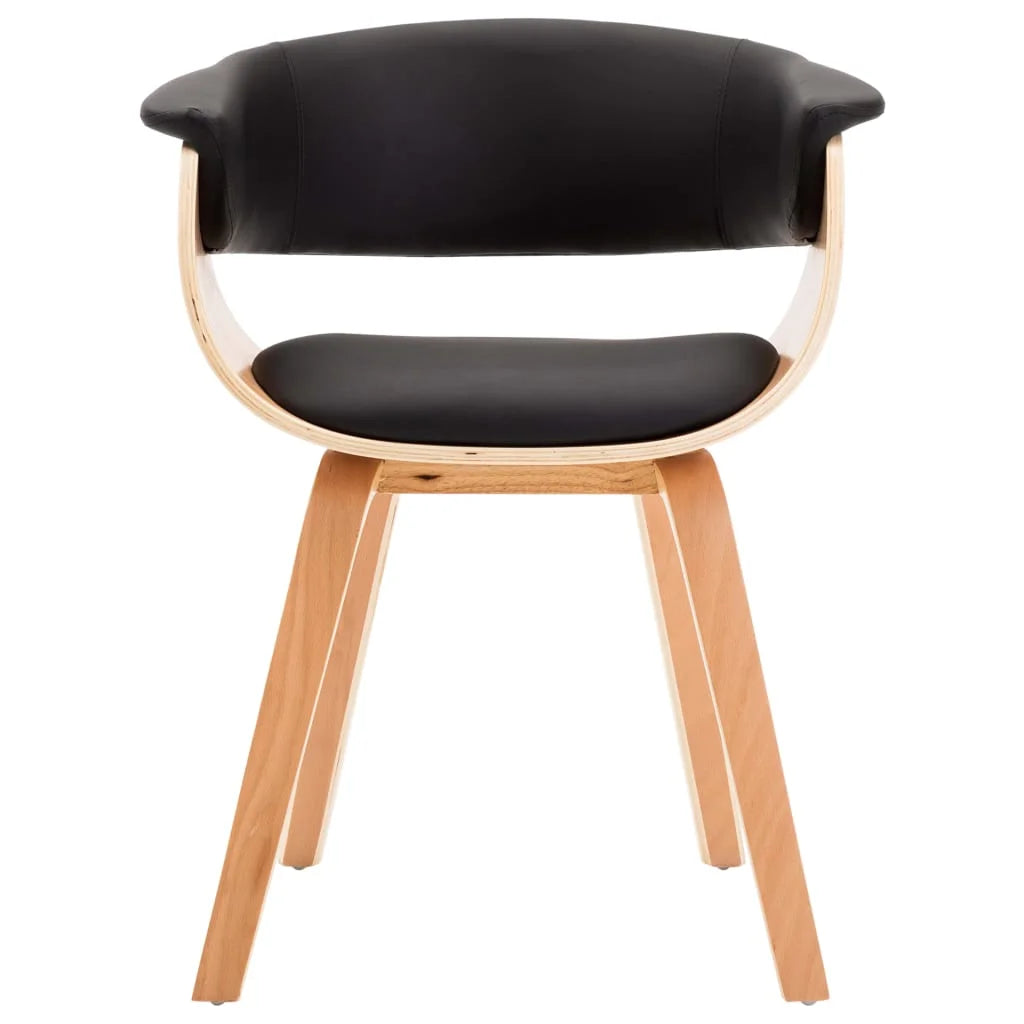 Sedie da Pranzo 2 pz Nere in Legno Curvato e Similpelle