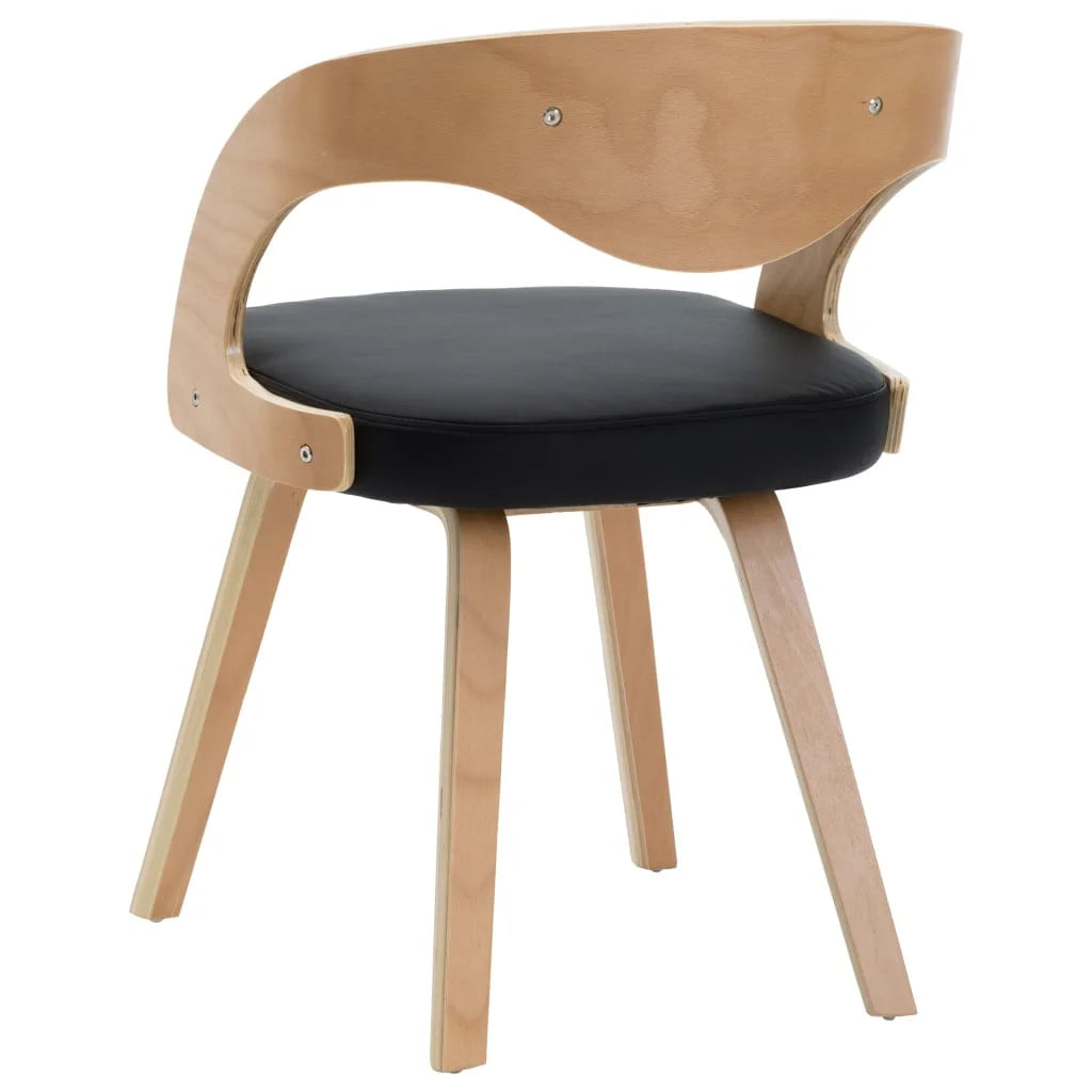 Sedie da Pranzo 2 pz Nere in Legno Curvato e Similpelle