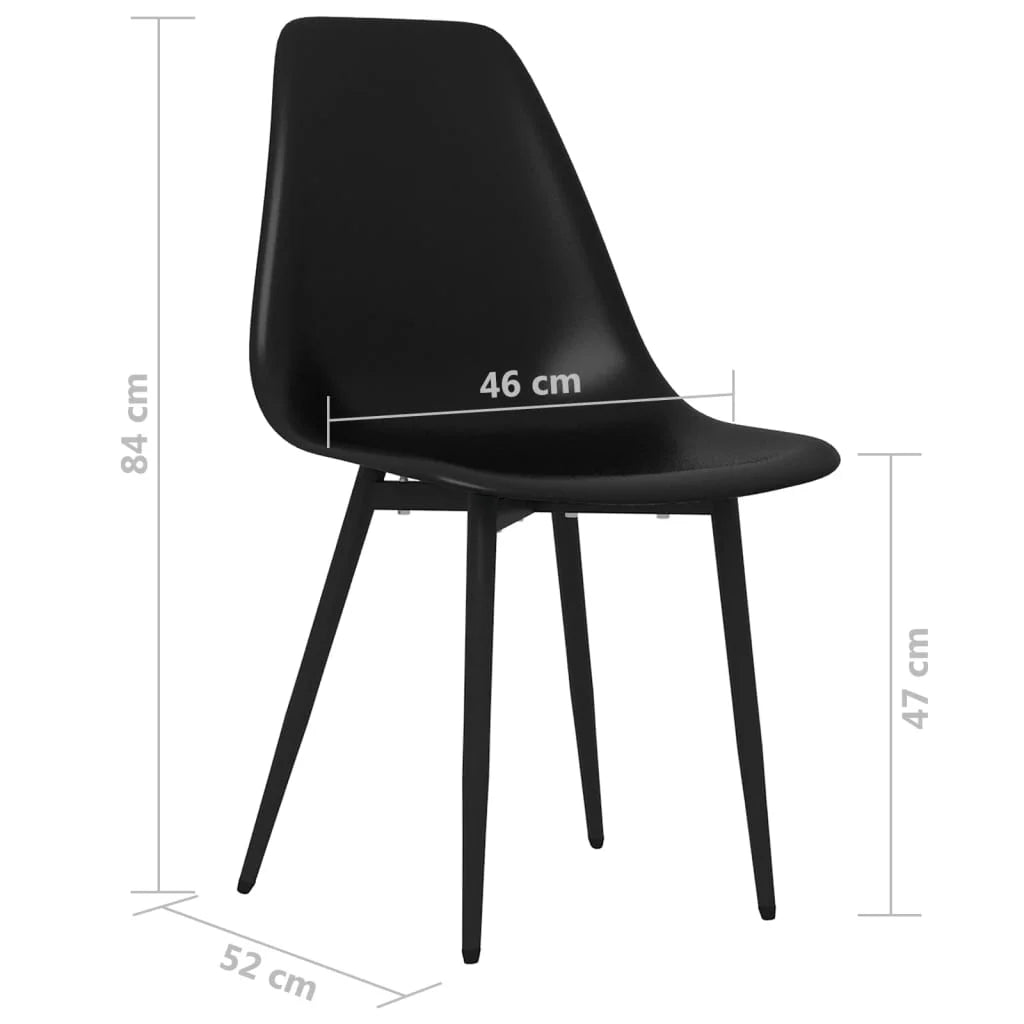 Sedie da Pranzo 2 pz Nere in PP - Sedie per cucina e sala