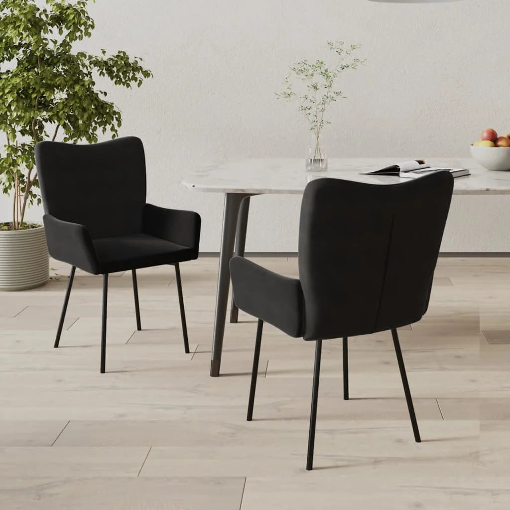 Sedie da Pranzo 2 pz Nere in Velluto - Sedie per cucina