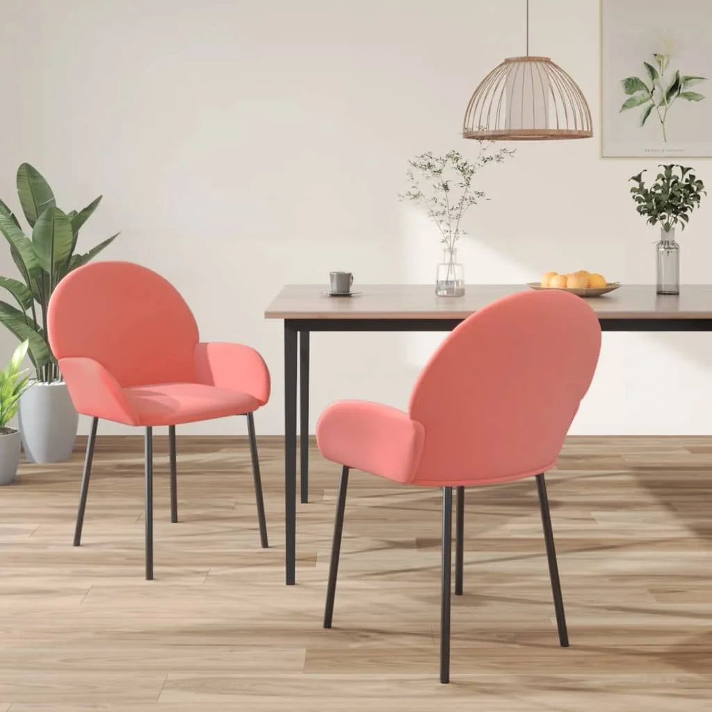 Sedie da Pranzo 2 pz Rosa in Velluto - Sedie per cucina