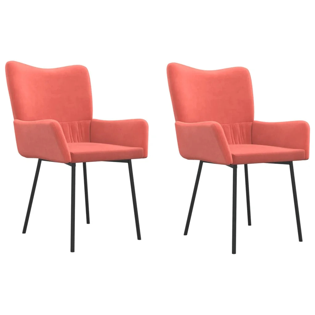 Sedie da Pranzo 2 pz Rosa in Velluto - Sedie per cucina