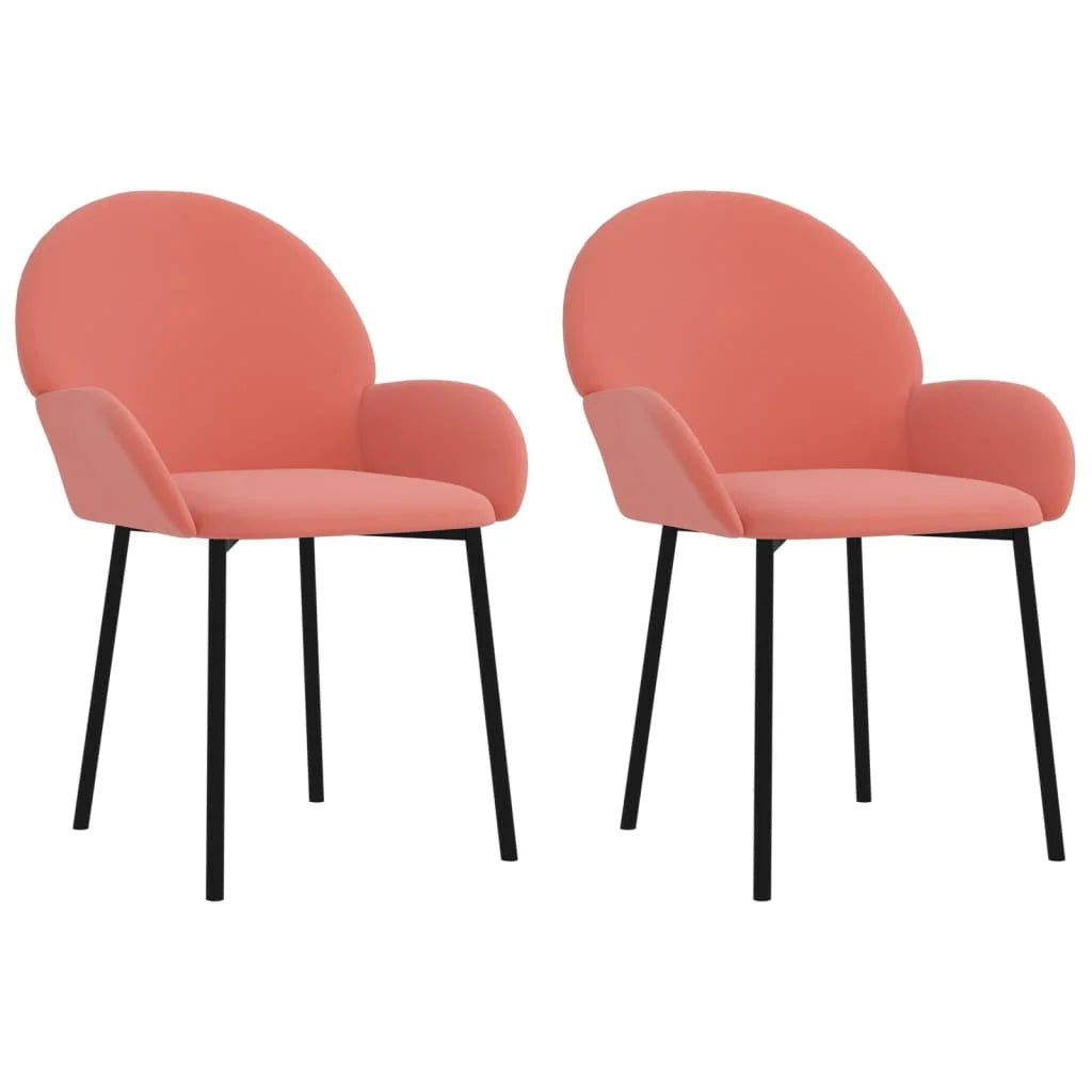 Sedie da Pranzo 2 pz Rosa in Velluto - Sedie per cucina