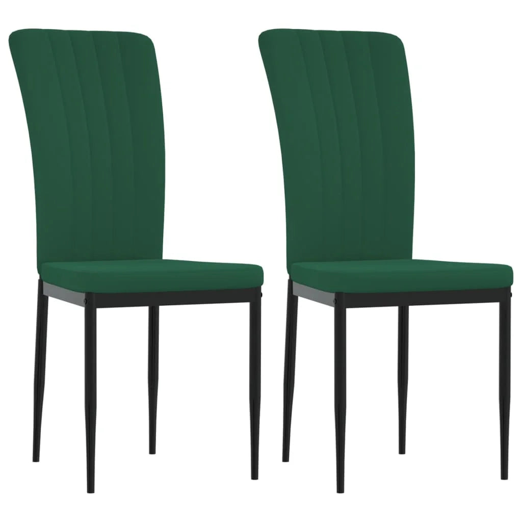 Sedie da Pranzo 2 pz Verde Scuro in Velluto - Sedie