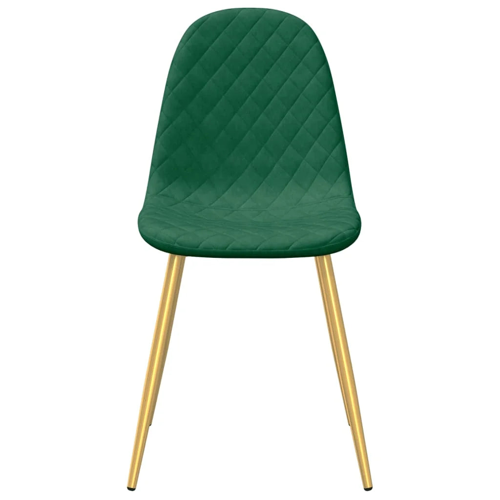 Sedie da Pranzo 2 pz Verde Scuro in Velluto - Sedie