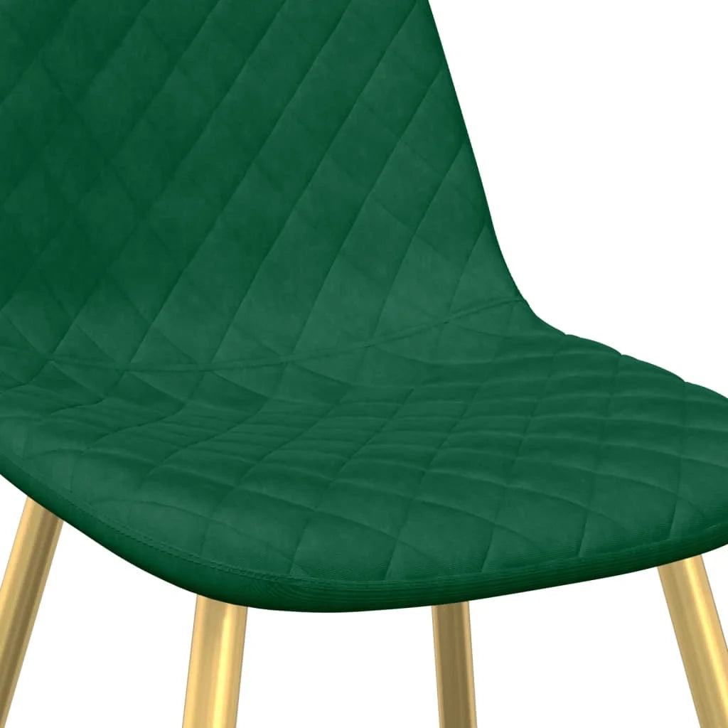Sedie da Pranzo 2 pz Verde Scuro in Velluto - Sedie