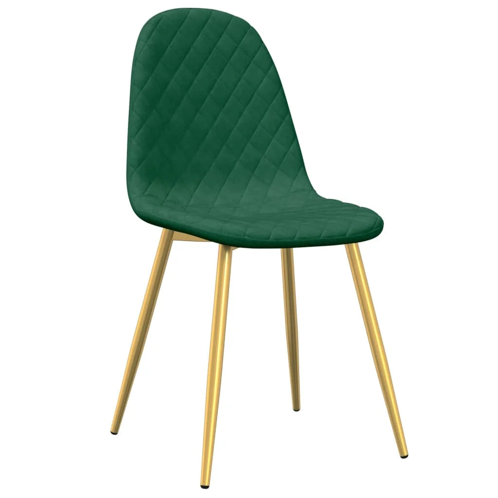 Sedie da Pranzo 2 pz Verde Scuro in Velluto - Sedie