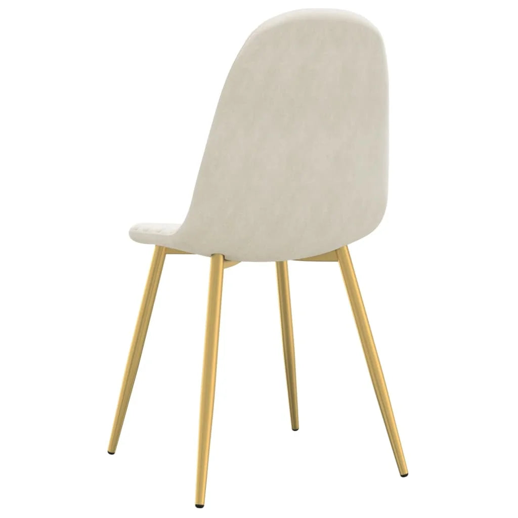 Sedie da Pranzo 4 pz Bianco Crema in Velluto - Sedie