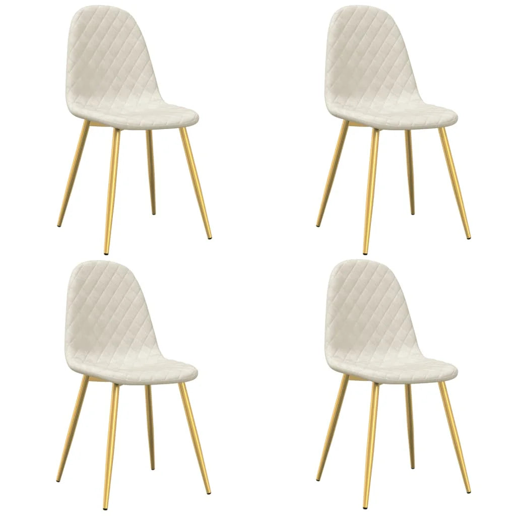 Sedie da Pranzo 4 pz Bianco Crema in Velluto - Sedie