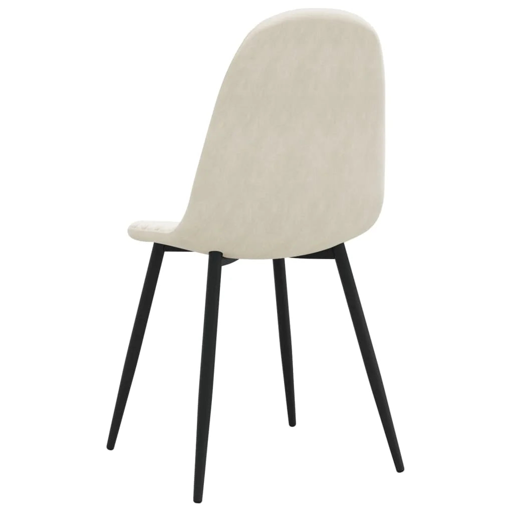Sedie da Pranzo 4 pz Bianco Crema in Velluto - Sedie