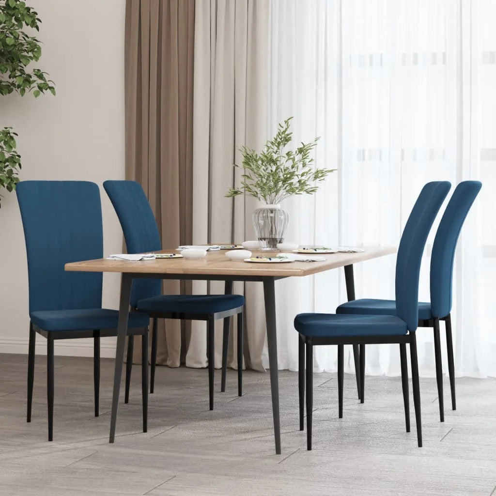 Sedie da Pranzo 4 pz Blu in Velluto - Sedie per cucina