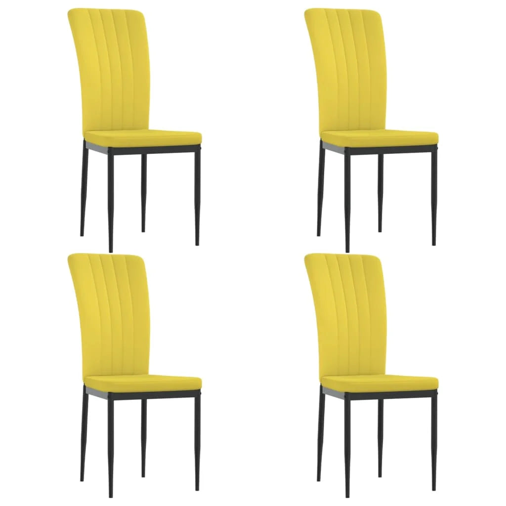 Sedie da Pranzo 4 pz Giallo Senape in Velluto - Sedie