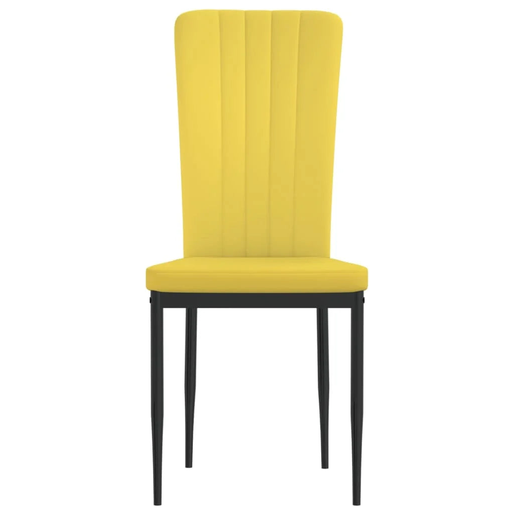 Sedie da Pranzo 4 pz Giallo Senape in Velluto - Sedie