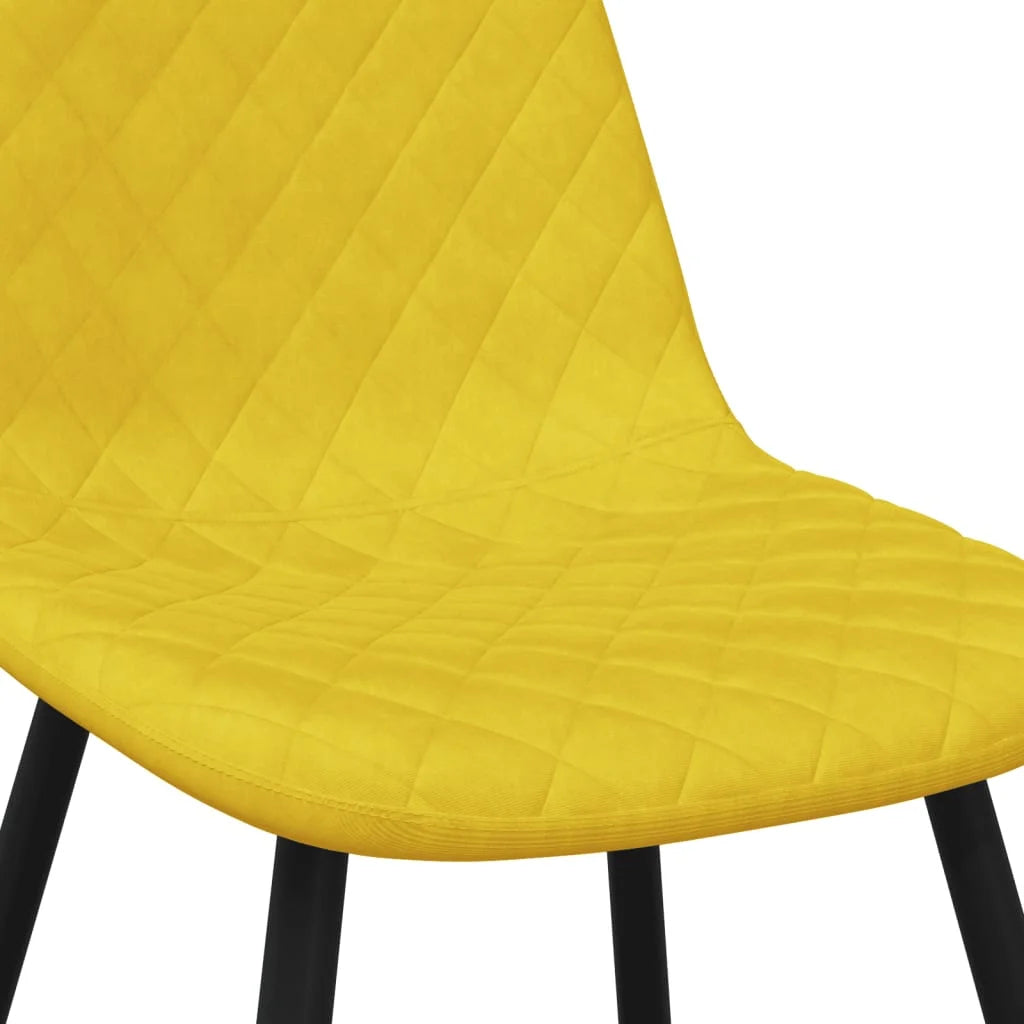 Sedie da Pranzo 4 pz Giallo Senape in Velluto - Sedie
