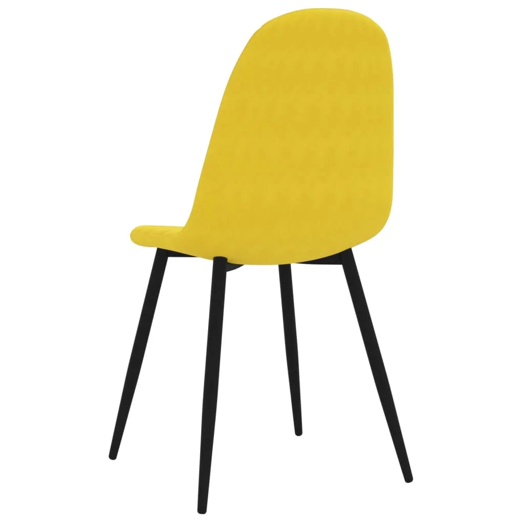 Sedie da Pranzo 4 pz Giallo Senape in Velluto - Sedie