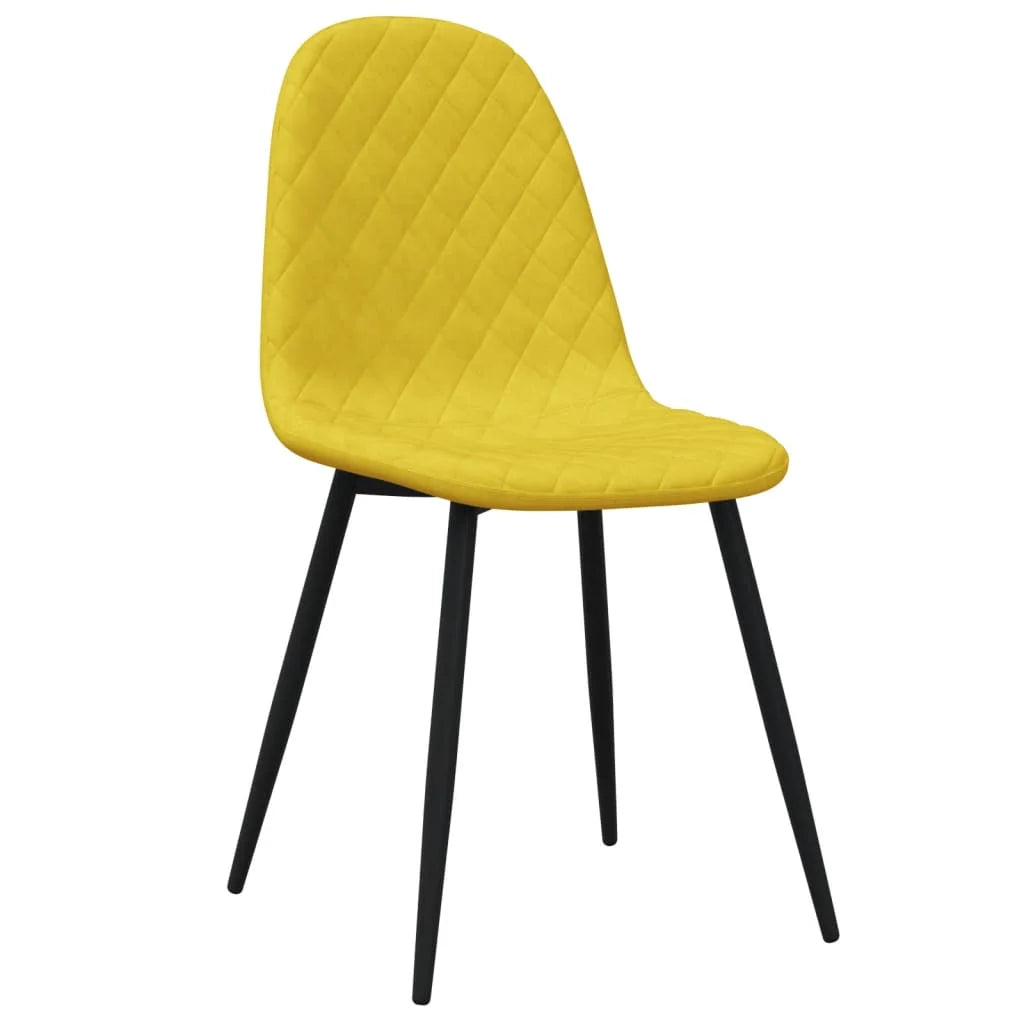 Sedie da Pranzo 4 pz Giallo Senape in Velluto - Sedie