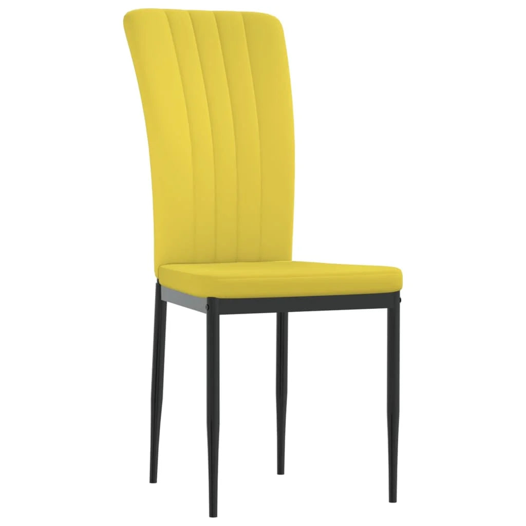 Sedie da Pranzo 4 pz Giallo Senape in Velluto - Sedie