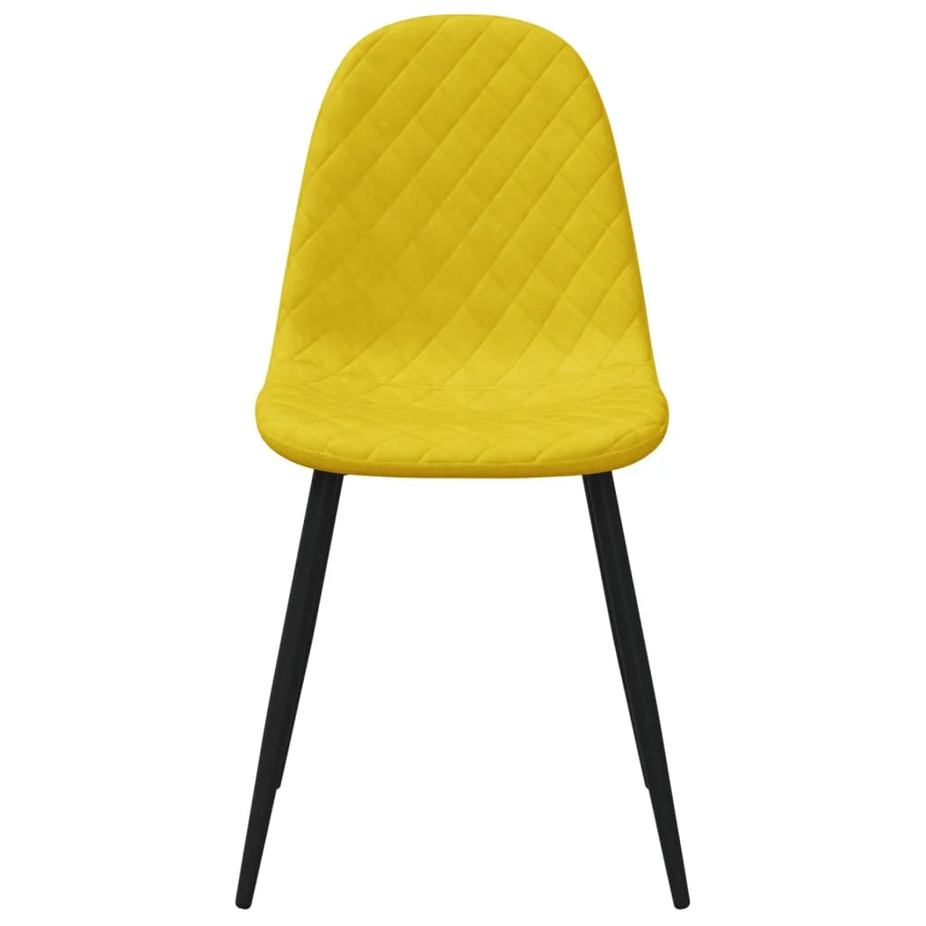 Sedie da Pranzo 4 pz Giallo Senape in Velluto - Sedie