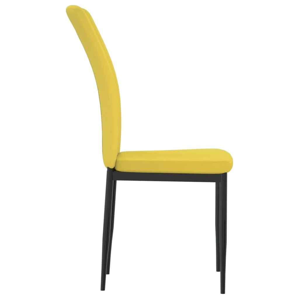 Sedie da Pranzo 4 pz Giallo Senape in Velluto - Sedie