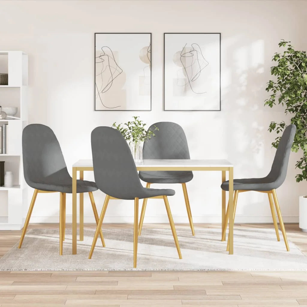Sedie da Pranzo 4 pz Grigio Chiaro in Velluto - Sedie