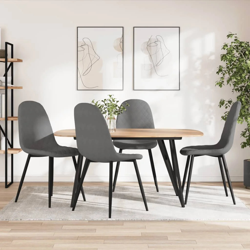 Sedie da Pranzo 4 pz Grigio Chiaro in Velluto - Sedie