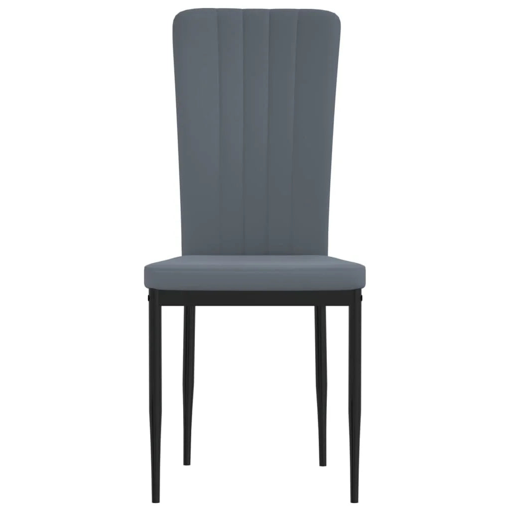 Sedie da Pranzo 4 pz Grigio Scuro in Velluto - Sedie