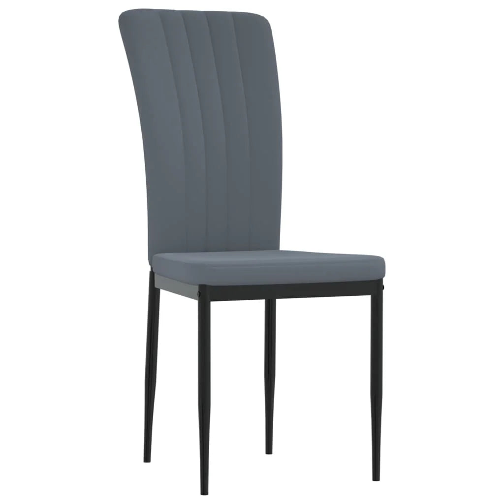 Sedie da Pranzo 4 pz Grigio Scuro in Velluto - Sedie