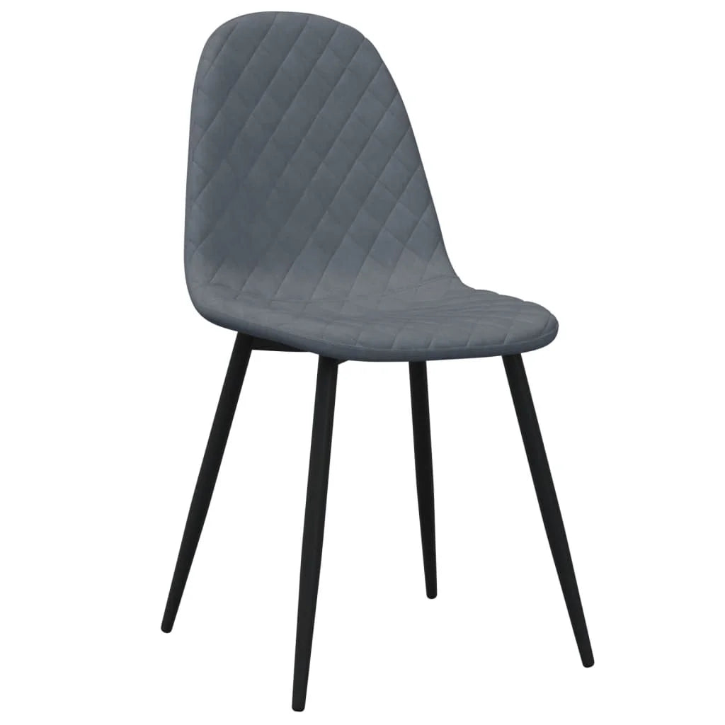 Sedie da Pranzo 4 pz Grigio Scuro in Velluto - Sedie