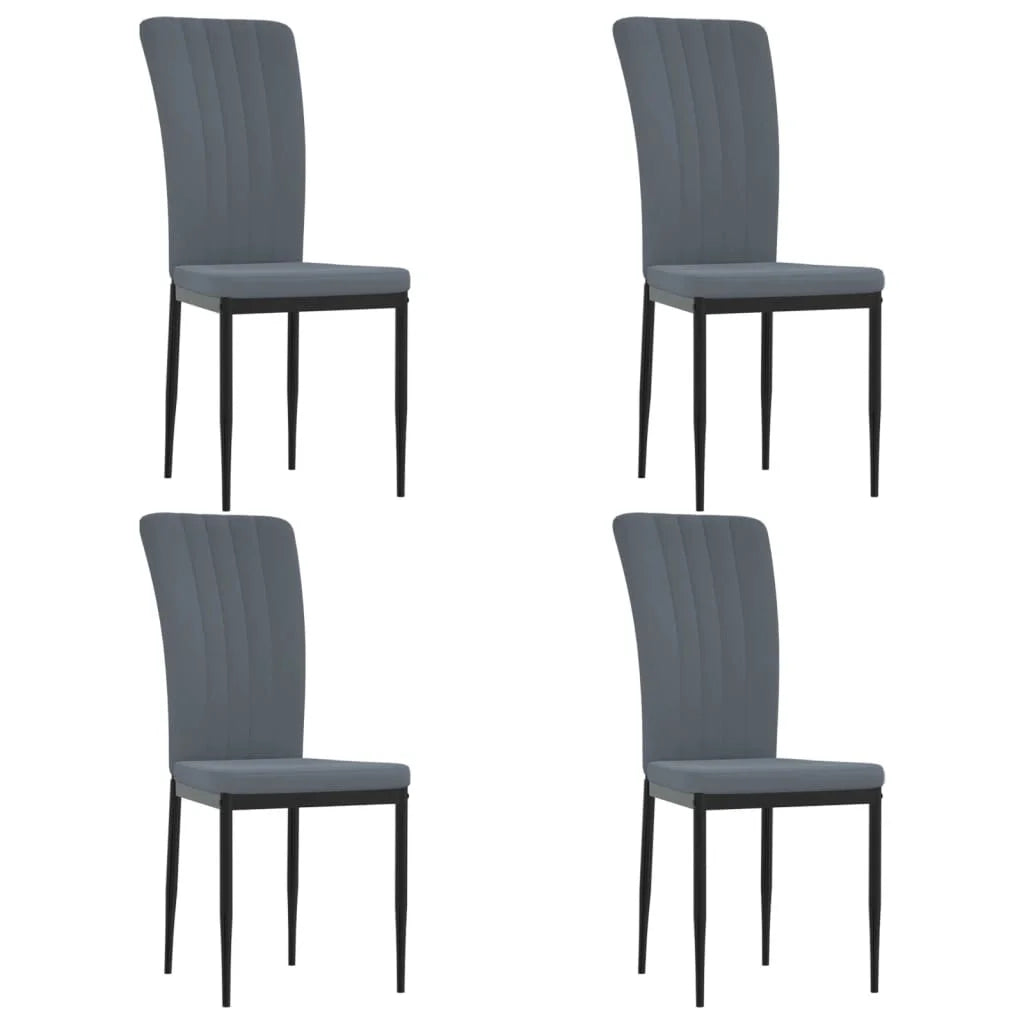 Sedie da Pranzo 4 pz Grigio Scuro in Velluto - Sedie