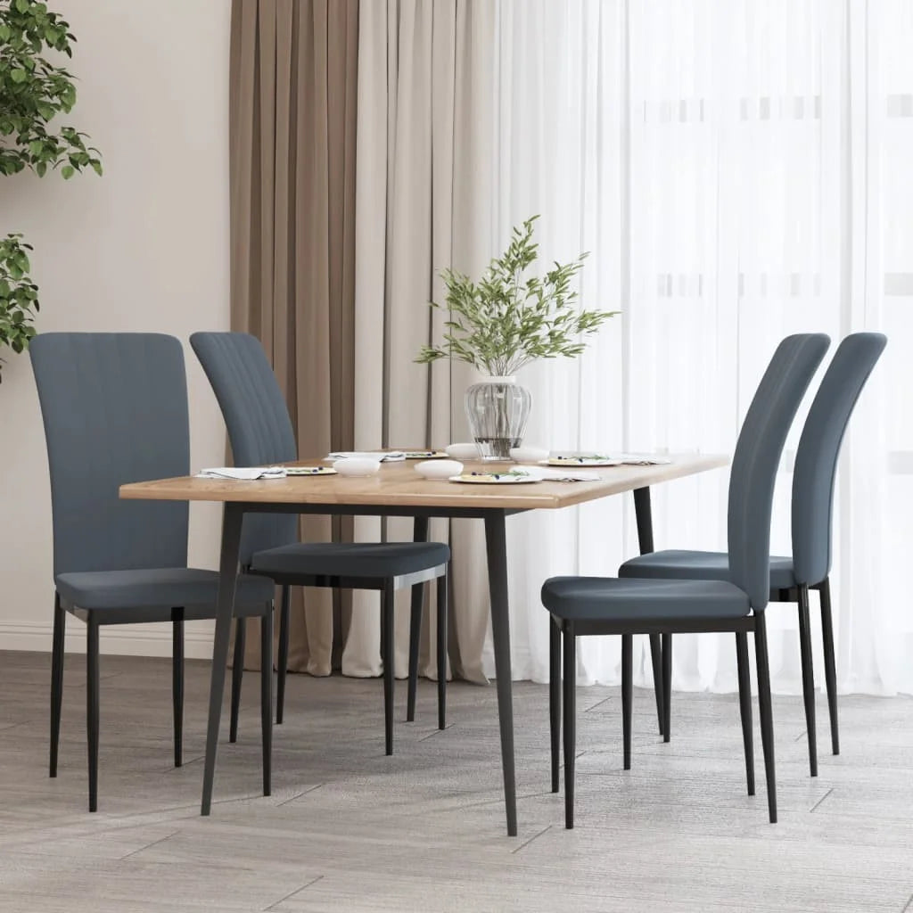 Sedie da Pranzo 4 pz Grigio Scuro in Velluto - Sedie