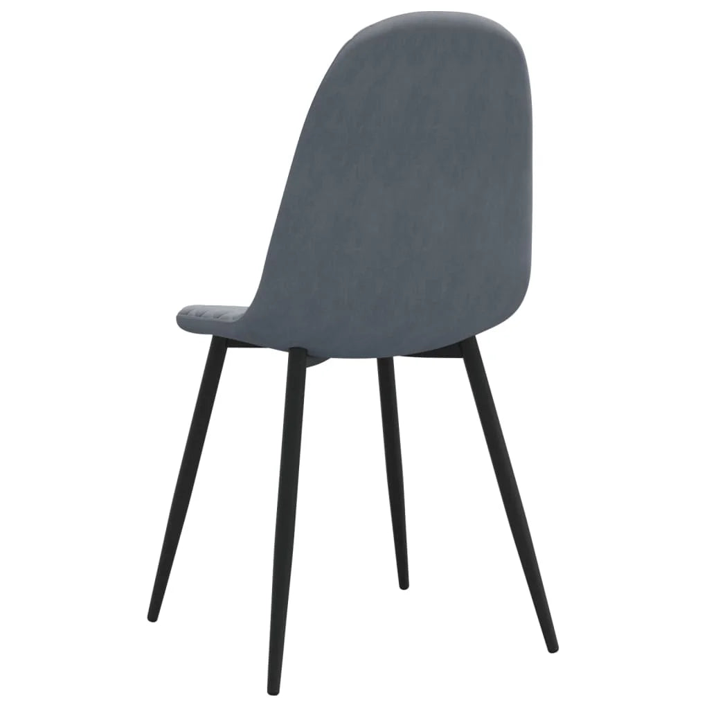 Sedie da Pranzo 4 pz Grigio Scuro in Velluto - Sedie